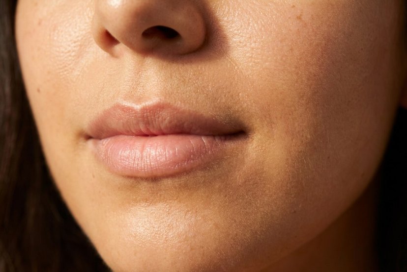 Close-up of a woman's natural lips